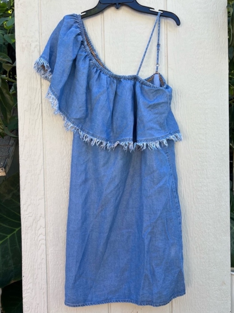 Splendid one shoulder denim dress